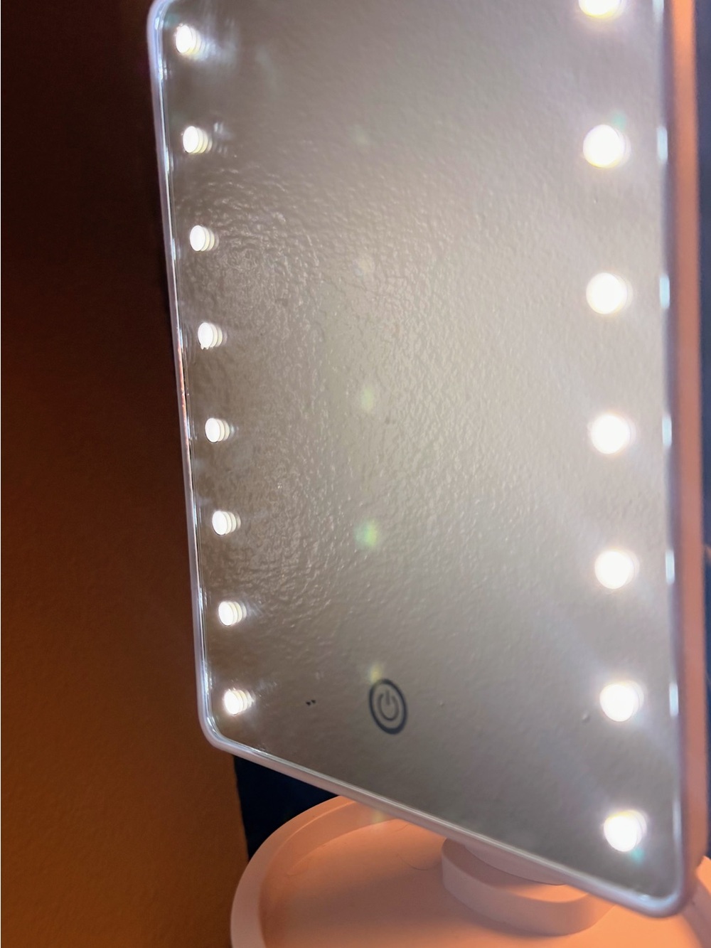 White LED Vanity Mirror with Touch Power Button- includes the USB cord needed